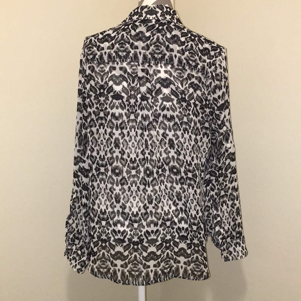 NY & Co Black and White Leopard Blouse - Picture 5 of 5